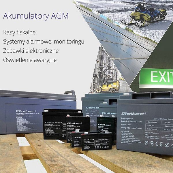 Qoltec Akumulator AGM | 12V | 0.8Ah | max. 12A zdjęcie 4