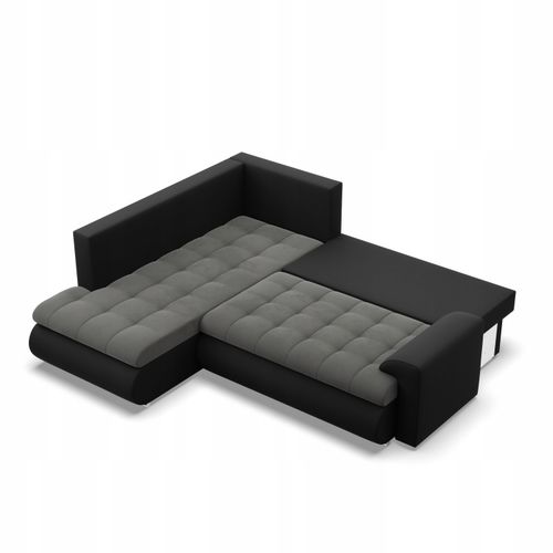 NAROŻNIK FORESTA XL POPIEL CZARNY KANAPA Rozkładana Rogówka Wygodna na Arena.pl