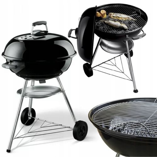 GRILL WĘGLOWY Grill ogrodowy na kółkach STOJĄCY 57cm Weber GRILL PRZENOŚNY na Arena.pl
