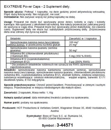 supl.diety exxtreme power caps 1x2 stk. na Arena.pl
