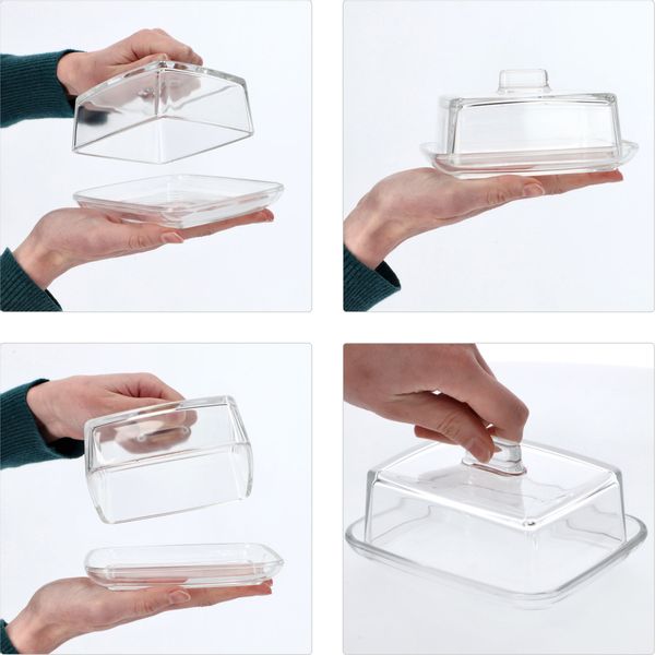 KADAX 2x Maselniczka Maselnica Z Pokrywką Szklana zdjęcie 5