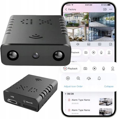 MINI KAMERA WIFI SZPIEGOWSKA UKRYTA ANDROID ZDALNY PODGLĄD CZUJNIK RUCHU na Arena.pl