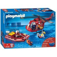 Klocki konstrukcyjne PLAYMOBIL Helikopter SOS z łodzią ratunkową 45 el.