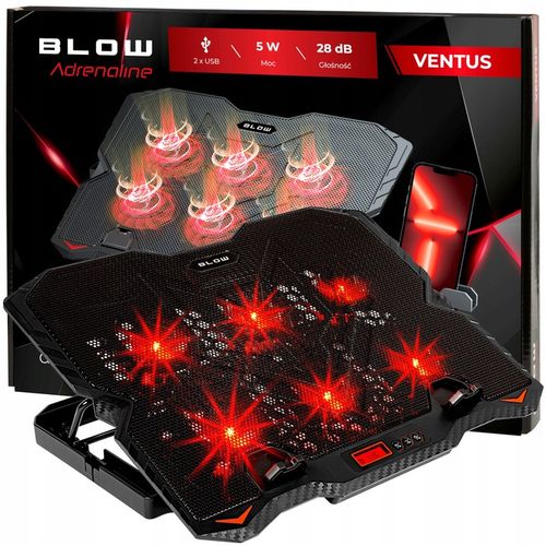 PODSTAWKA PODKŁADKA CHŁODZĄCA POD LAPTOPA 15,6' GAMINGOWA DUŻA LED HUB USB na Arena.pl