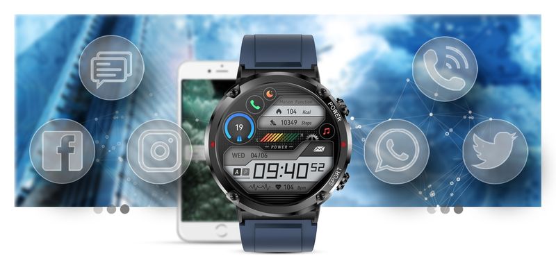 Smartwatch Gravity GT21-5 + Granatowy Pasek Silikonowy zdjęcie 13
