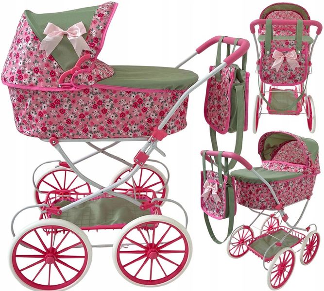 WÓZEK DLA LALEK RETRO GŁĘBOKI + TORBA zdjęcie 2
