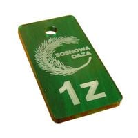 Brelok z zielonej plexi przeźroczystej 3x6 cm, grubość 3mm - 50szt.