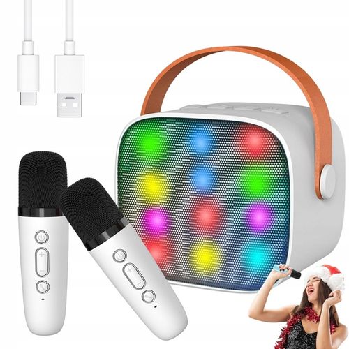 MIKROFON BEZPRZEWODOWY KARAOKE GŁOŚNIKIEM BLUETOOTH GŁOŚNIK Z KOLOROWYM LED na Arena.pl