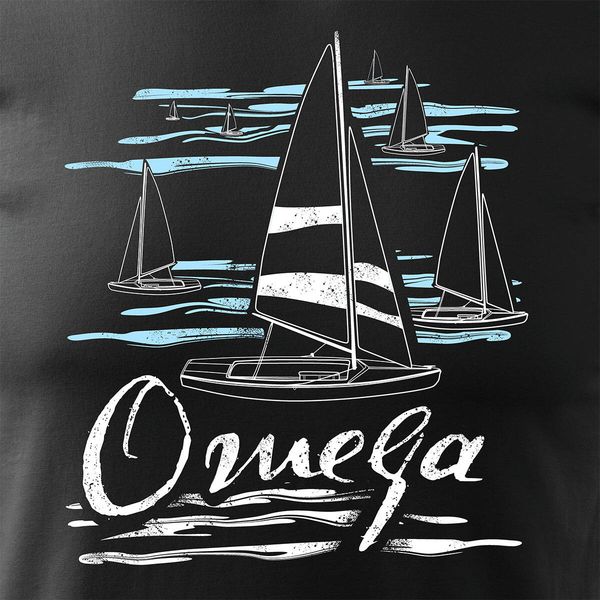 Koszulka żeglarska dla żeglarza z jachtem żaglówką sailing jacht omega męska czarna REGULAR L zdjęcie 2