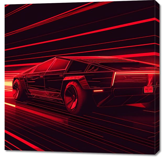 Obraz 90x90cm Prędkość w Czerwonym Neonie zdjęcie 1