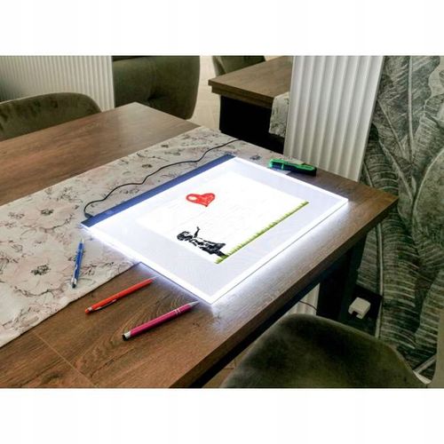 TABLET GRAFICZNY XL DESKA KREŚLARSKA DLA DZIECI RYSOWANIA LED A3 + GRATIS na Arena.pl