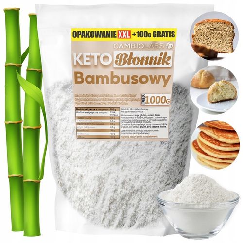 BŁONNIK BAMBUSOWY KETO 1kg +100g mąka bambusowa bez cukru węglowodanów na Arena.pl