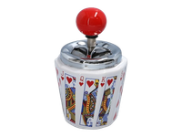 Obrotowa, zamykana popielniczka w motywie pokera - Serce Kier