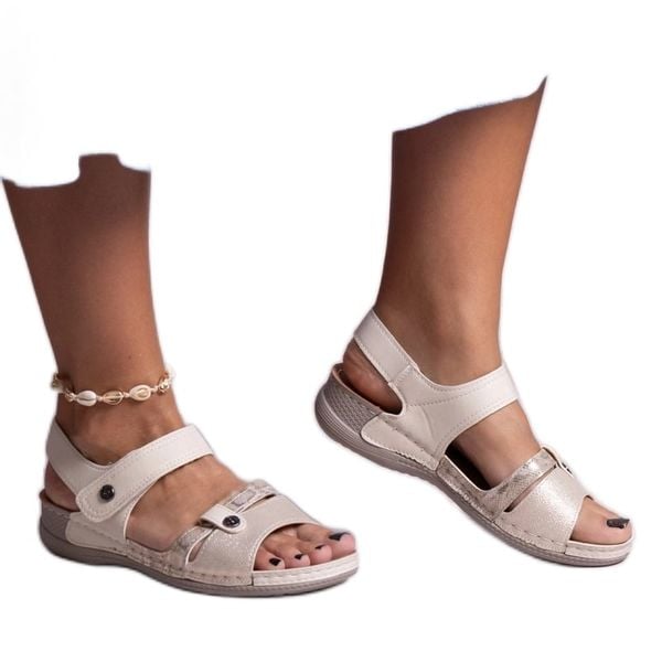 Beżowe sandały na platformie r.36 zdjęcie 1