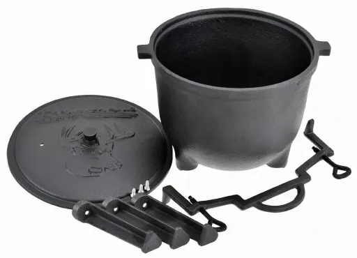 KOCIOŁEK ŻELIWNY STOJĄCY 11L MYŚLIWSKI WĘGIERSKI ROSSNER GARNEK NA OGNISKO zdjęcie 10