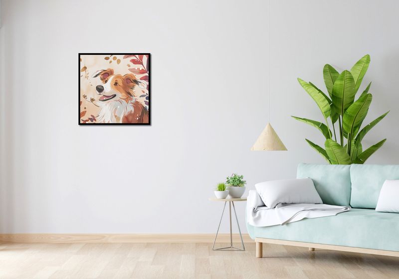 Plakat 60x60cm Collie Jesienną Porą zdjęcie 4