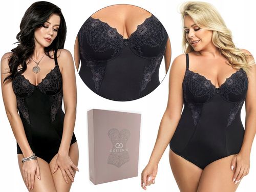 Modelujące CZARNE body GORSENIA G184 LIVIA, 95C na Arena.pl