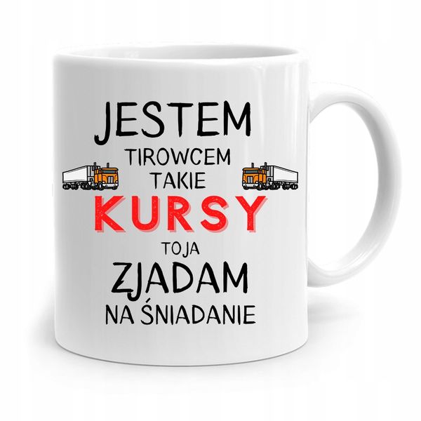 Dla Tirowca Kierowcy Kubek Zjadam Na Śniadanie Z Nadrukiem Ze Zdjęciem zdjęcie 1