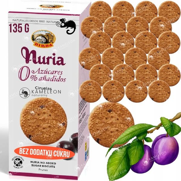 BIRBA Nuria CIASTKA HERBATNIKI PRZEKĄSKA mix SMAKÓW BEZ CUKRU 135gx8 1,08KG zdjęcie 4