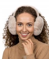 Jasnobeżowe Nauszniki na uszy Zimowe Klasyczne Słuchawki na zimę Ciepłe