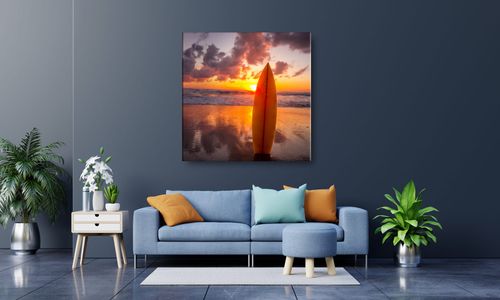 OBRAZ NA PŁÓTNIE 014 Deska surfingowa 40x40cm na Arena.pl