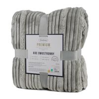 Koc szary 200x220 NINA flanelowy miękki ciepły i puszysty efekt 3D