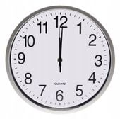 ZEGAR ŚCIENNY 25cm Cichy Płynna Praca DUŻE Cyfry SREBRNY 2315