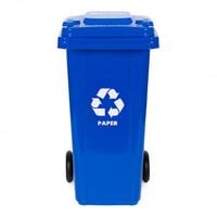 KOSZ NA ŚMIECI 240L HDPE Z GUMOWYMI KOŁAMI NIEBIESKI EN840