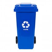 KOSZ NA ŚMIECI 240L HDPE Z GUMOWYMI KOŁAMI NIEBIESKI EN840