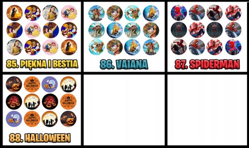 OPŁATEK na BABECZKI MUFFINKI zestaw na urodziny 12szt. - PIĘKNA I BESTIA na Arena.pl