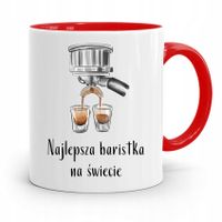 Dla Baristy Baristki Kawiarki Kubek Czerwony Z Nadrukiem Ze Zdjęciem