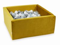 Suchy basen z piłeczkami 400 sztuk 90x90x40 Velvet zloty (białe, szare, przezroczyste)