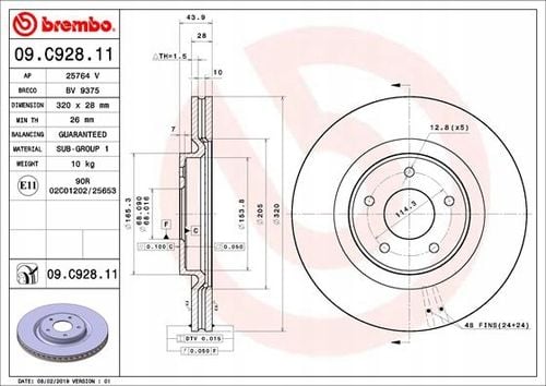 TARCZA HAM PRZOD 258X22 V BREMBO na Arena.pl