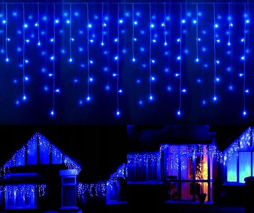 SOPLE 600 LED KURTYNA + FLASH LAMPKI ZEWNĘTRZNE Choinkowe Niebieskie 28M na Arena.pl