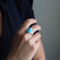 Pierścionek regulowany - owalny Larimar 16x12 mm w srebrze