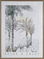 Obraz na płótnie 45x60 cm szaro-biały liście motyw palm