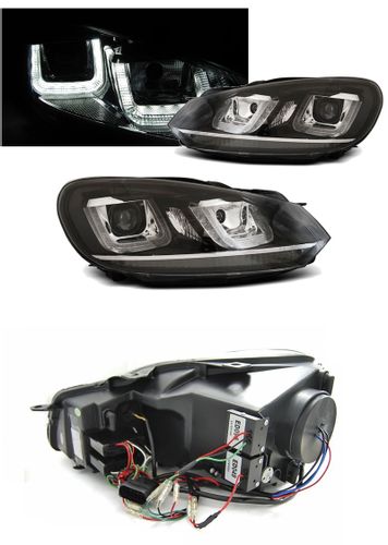 Lampy Reflektory GOLF VI 6 08-12 U-TYPE DRL SILVER na Arena.pl