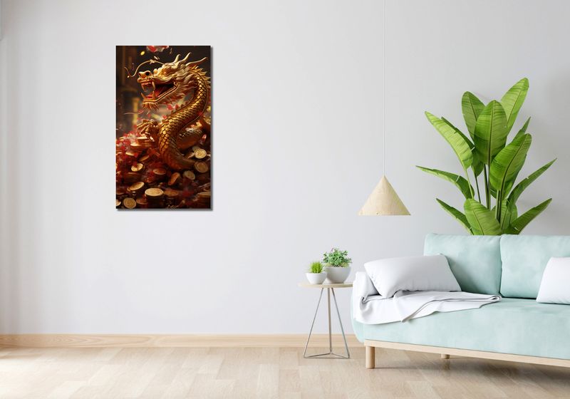 Obraz 50x90cm Smok Bogactwa zdjęcie 2