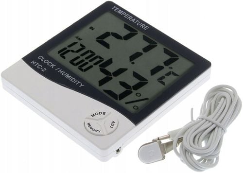HIGROMETR TERMOMETR BEZPRZEWODOWA STACJA POGODY Z SONDĄ CZUJNIK ZEGAR na Arena.pl