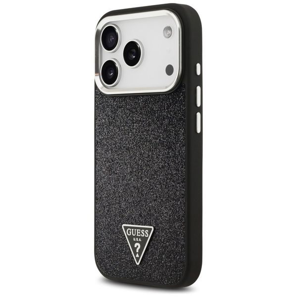 Etui Guess Glitter Triangle Logo MagSafedo iPhone 17 Pro czarny zdjęcie 2