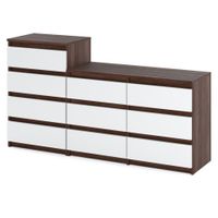 Komoda 10 Szuflad Pojemna Nowoczesna Szafka Rtv 160cm Dąb Wenge Biały Mat