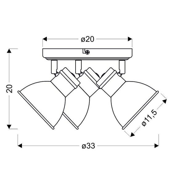 Zumba plafon 3x40W E14 biały+czarny zdjęcie 6