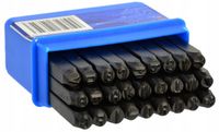 Zestaw stempli GEKO G01808 litery 4 mm 27 el. numeratory metalowe