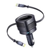 ładowarka samochodowa baseus enjoyment max z kablami usb-c+usb-c 60w czarny