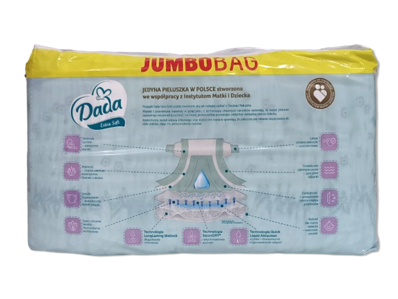 Pieluchy Dada Extra Soft 4 JumboBag - 102szt zdjęcie 5