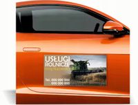 Magnes na samochód reklama magnetyczna 60x30 USŁUGI ROLNICZE