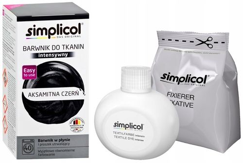 SIMPLICOL BARWNIK FARBA DO TKANIN UBRAŃ CZARNY na Arena.pl