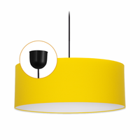 Lampa wisząca ABAŻUR 40 cm OPRAWA WISZĄCA 1xE27 ŻÓŁTA czarny kabel ŻYRANDOL