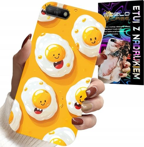 ETUI DO HUAWEI Y6 2018 - SŁODKIE UŚMIECHNIĘTE JAJKA CASE + FOLIA na Arena.pl