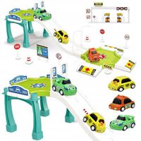 Tor Samochodowy Zestaw 3 Auta Znaki Drogowe Prezent dla 3 4 5 6 latka